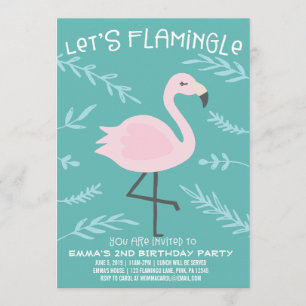 Flamingle mignon Flamant rose Pastel Invitation