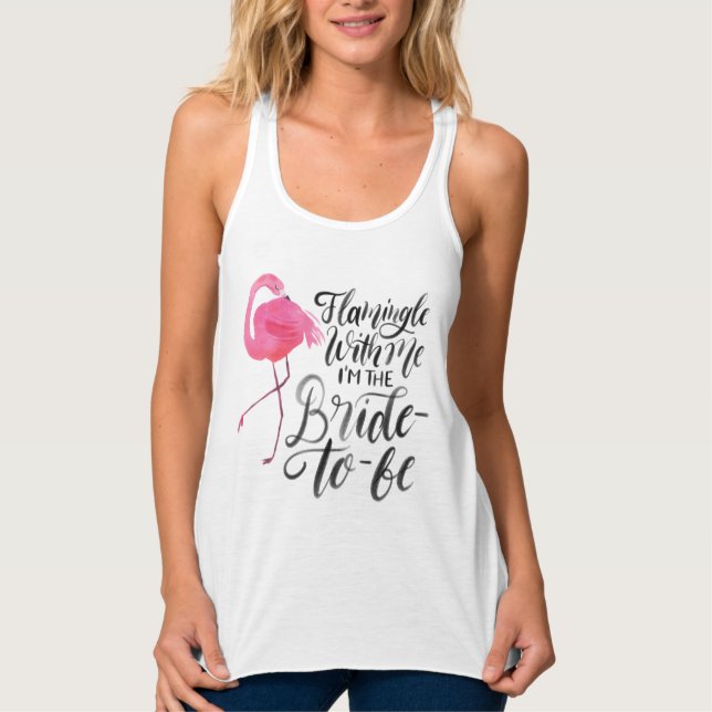 Flamingle mit Me Bridge Tropical Bachelorette Tank Top (Vorderseite)