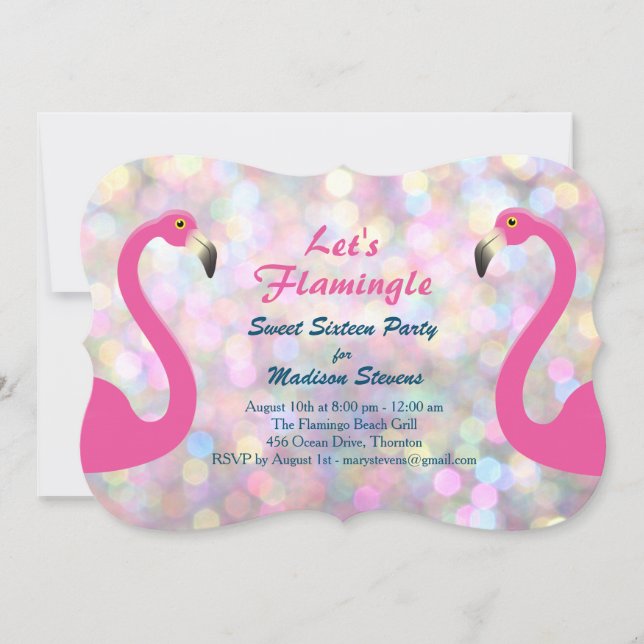 Flamingle Sweet sixteen Invitation (Devant)