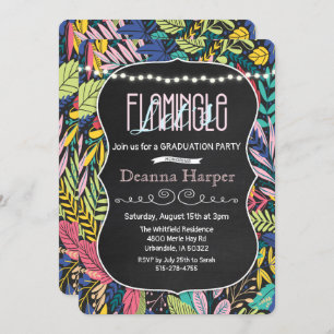 Flamingle Tropical Graduation Invitation