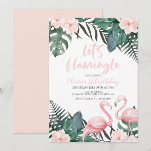 Flamingle Tropischer Geburtstagsflamingo Einladung