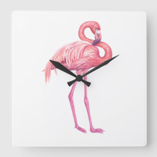 Flamingo 2 quadratische wanduhr