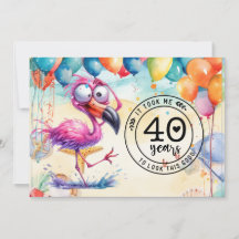 Flamingo 40. Geburtstag lustiges Sprichwort für Pa