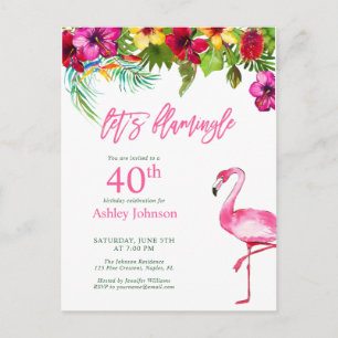 Flamingo 40. Geburtstag Postkarte
