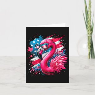 Flamingo 4. Juli American Flag Patriotic Women Karte