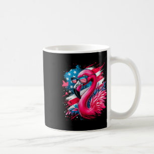 Flamingo 4. Juli Amerikanische Flagge Patriotische Kaffeetasse