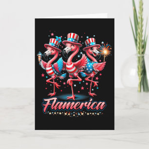 Flamingo 4. Juli Patriotisch USA Unabhängigkeit Fl Karte