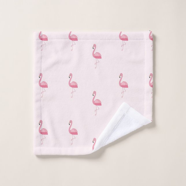 Flamingo à pied rose pâle (Gant de toilette)