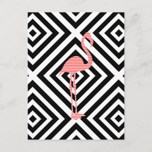 Flamingo - abstraktes geometrisches Muster - rosa. Postkarte