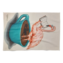 Flamingo Absurdi-Tischhandtuch