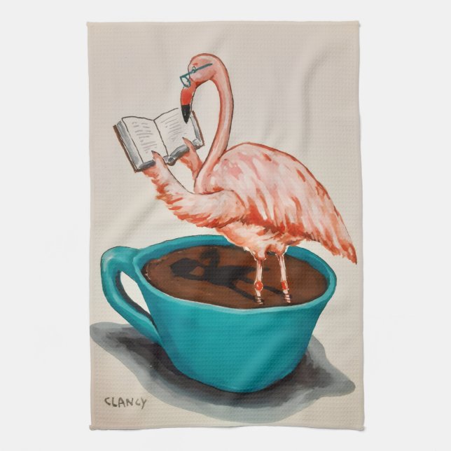 Flamingo Absurdi-Tischhandtuch  Geschirrtuch (Vertikal)