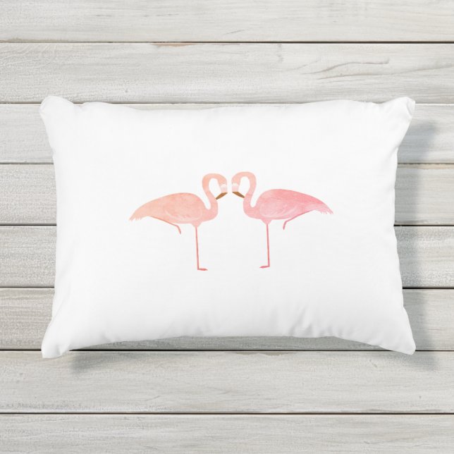 Flamingo-Akzent-Kissen im Freien Kissen Für Draußen (Vorderseite)