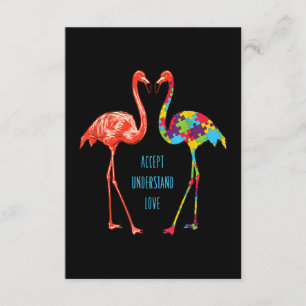 Flamingo   Akzeptieren Sie Liebe Autism Flamingo Begleitkarte