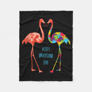 Flamingo Akzeptieren Sie Liebe Autism Flamingo Fleecedecke