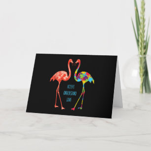 Flamingo Akzeptiert Verständnis der Liebe Autismu Karte