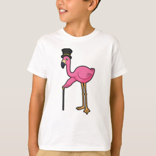 Flamingo als Bräutigam mit Hut und Rohr T-Shirt