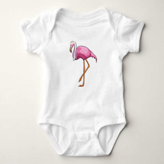 Flamingo als Brücke mit Veil Baby Strampler (Vorderseite)