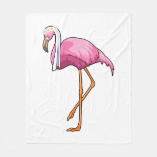 Flamingo als Brücke mit Veil Fleecedecke