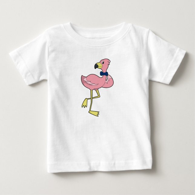 Flamingo als Gentleman mit Krawatte Baby T-shirt (Vorderseite)