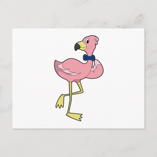 Flamingo als Gentleman mit Krawatte Postkarte (Vorderseite)