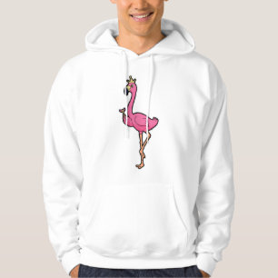 Flamingo als König mit Kronen und Personal Hoodie