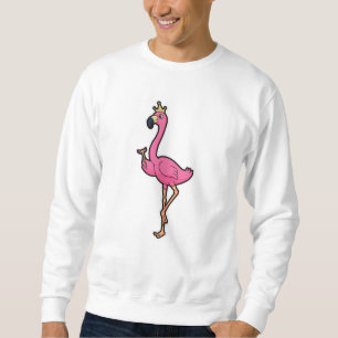 Flamingo als König mit Kronen und Personal Sweatshirt