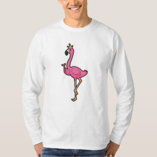 Flamingo als König mit Kronen und Personal T-Shirt