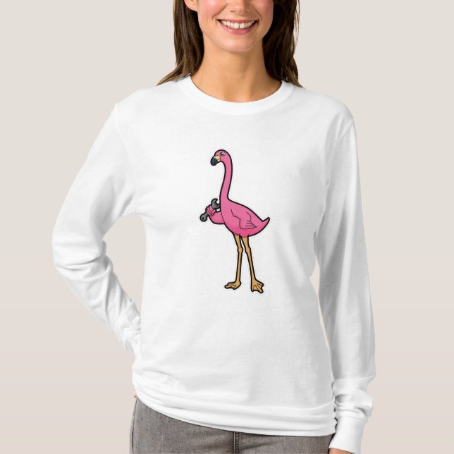 Flamingo als Mechaniker mit Wrench T-Shirt (Vorderseite)