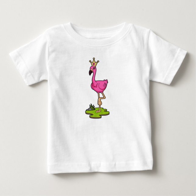 Flamingo als Prinzessin mit Krone Baby T-shirt (Vorderseite)
