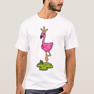 Flamingo als Prinzessin mit Krone T-Shirt
