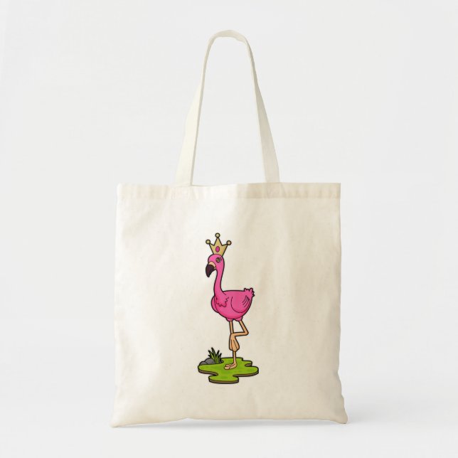 Flamingo als Prinzessin mit Krone Tragetasche (Vorne)