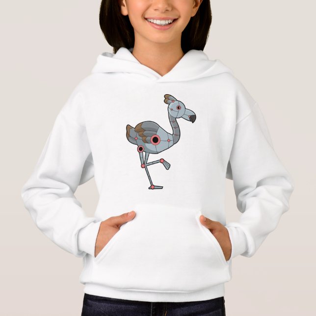 Flamingo als Robot Hoodie (Vorderseite)
