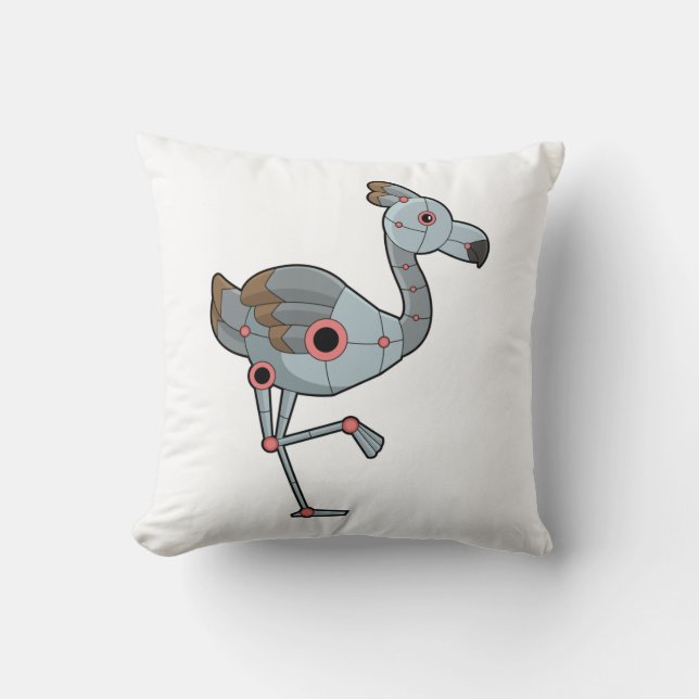 Flamingo als Robot Kissen (Vorderseite)