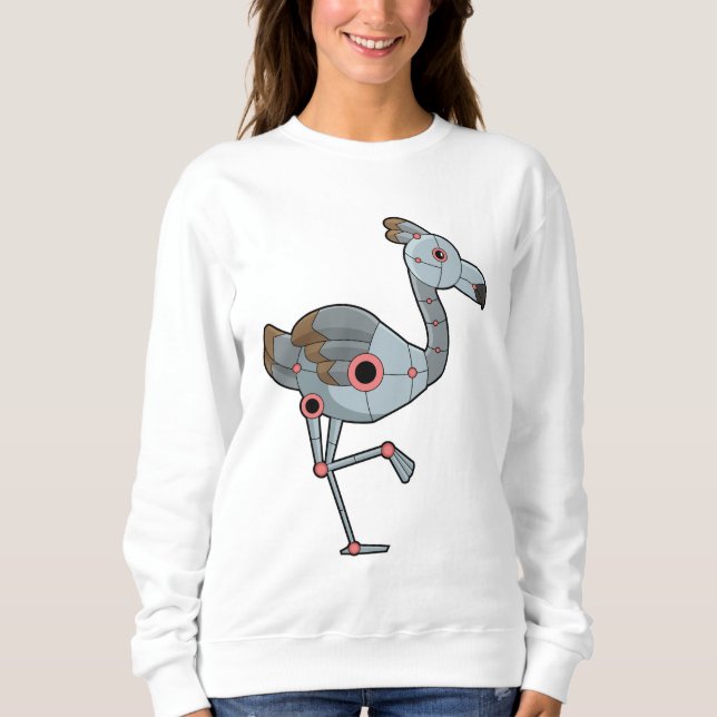 Flamingo als Robot Sweatshirt (Vorderseite)