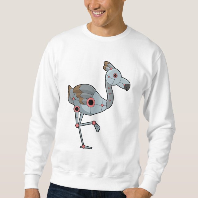 Flamingo als Robot Sweatshirt (Vorderseite)