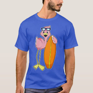 Flamingo als Surfer mit Surfboard 1 T-Shirt