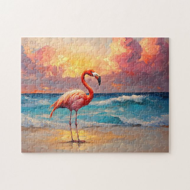 Flamingo am Strand (Horizontal)