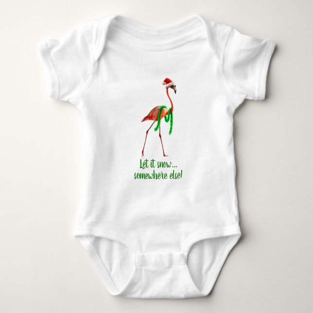 Flamingo am Strand Baby Strampler (Vorderseite)