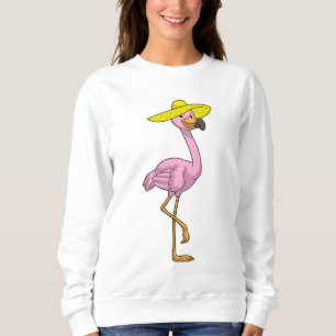 Flamingo am Strand mit Hat Sweatshirt