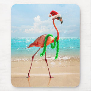 Flamingo am Strand Mousepad