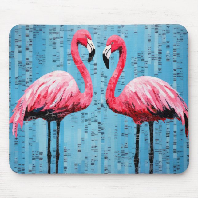Flamingo Animal Bird Art Deco Paint Mousepad (Vorne)