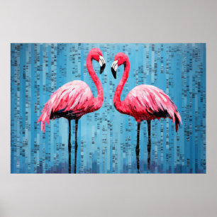 Flamingo Animal Bird Art Deco Paint Poster