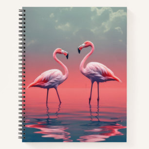 Flamingo Animal Bird Wildlife Wilderness Colorful Notizbuch