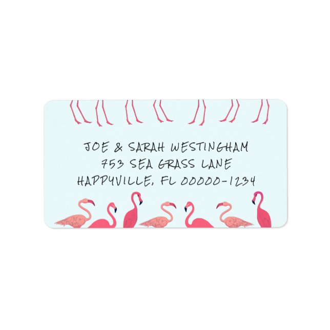 Flamingo Ansammlung Fun Rücksendeadressen-Aufklebe Adressaufkleber (Vorne)
