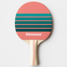 Flamingo Aqua Across Striping with Name Tischtennis Schläger