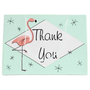 Flamingo Aqua Diamant Danke, Geschenk-Tasche groß Große Geschenktüte