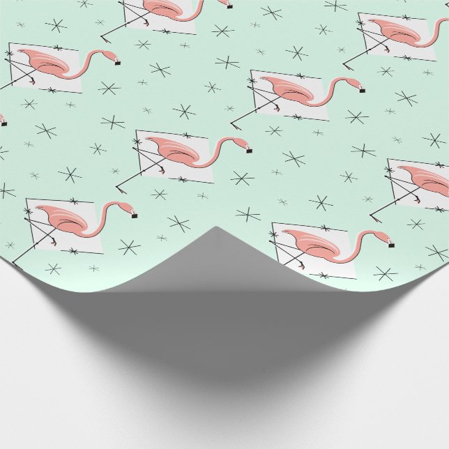Flamingo Aqua Diamant Packpapier (Ecke)