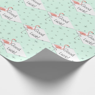 Flamingo Aqua Diamant Viel Glück Packpapier
