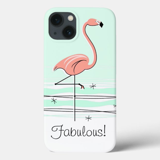Flamingo Aqua 'Fabulous!' iPad Fall Case-Mate iPhone Hülle (Rückseite)