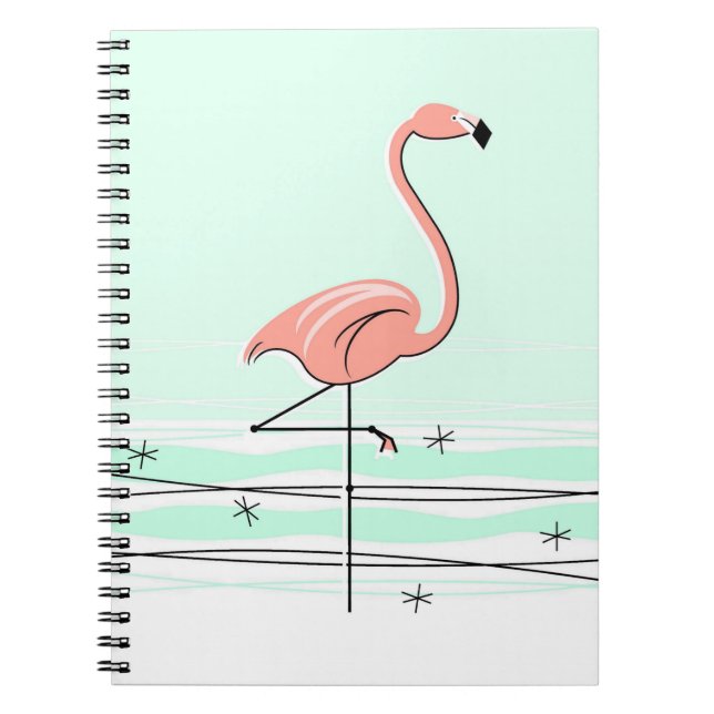 Flamingo Aqua Notebook Notizblock (Vorderseite)
